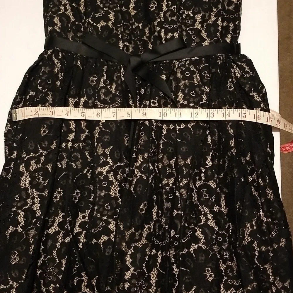 Robert Rodriguez Neiman Marcus Dress Black Strapless Lace